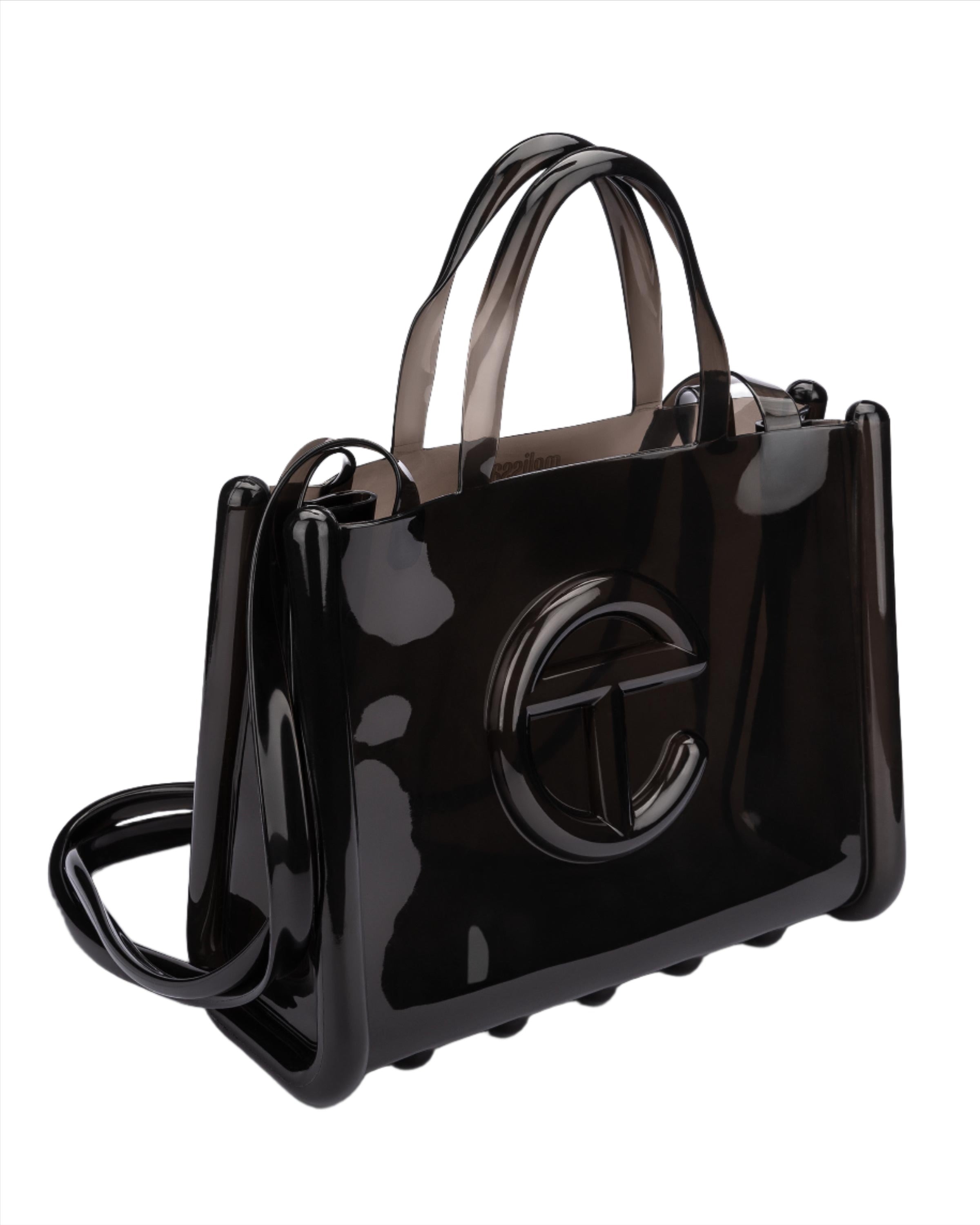 Borsa shopper media Jelly Melissa + Telfar - Nero trasparente