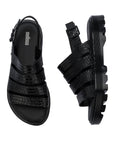 Croco Platform Sandal - Black