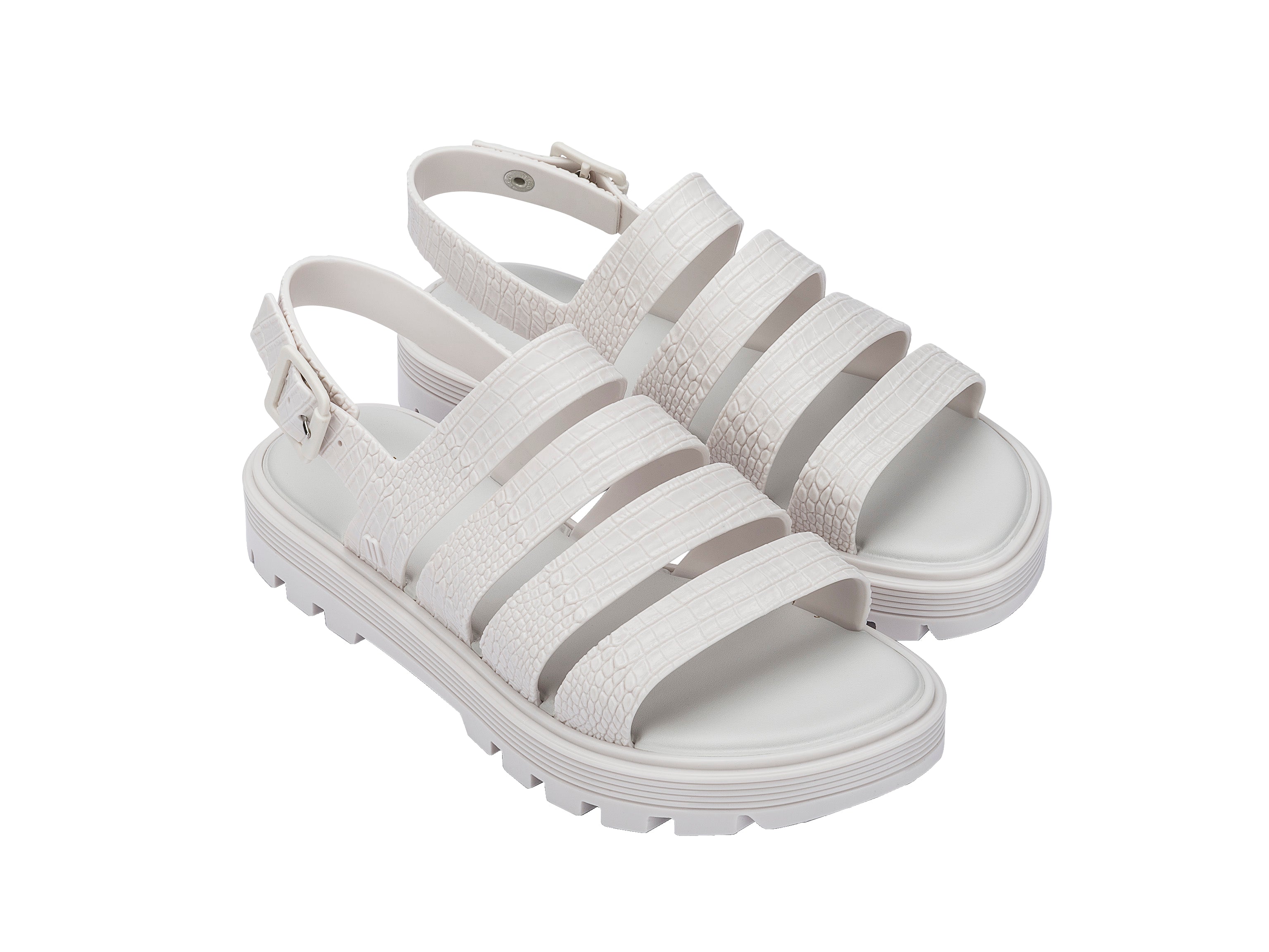 Sandale Croco Platform - Blanc
