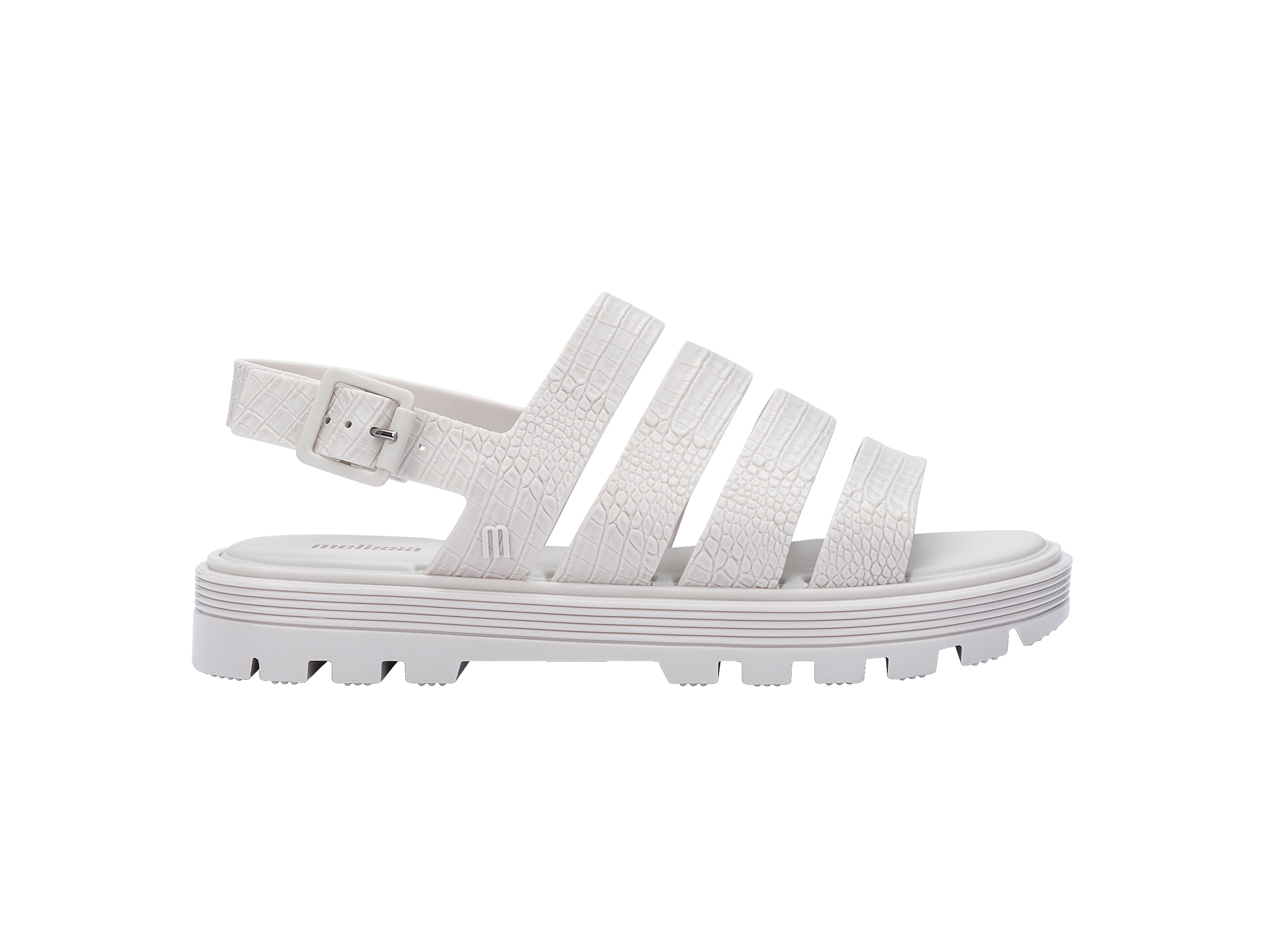 Sandale Croco Platform - Blanc