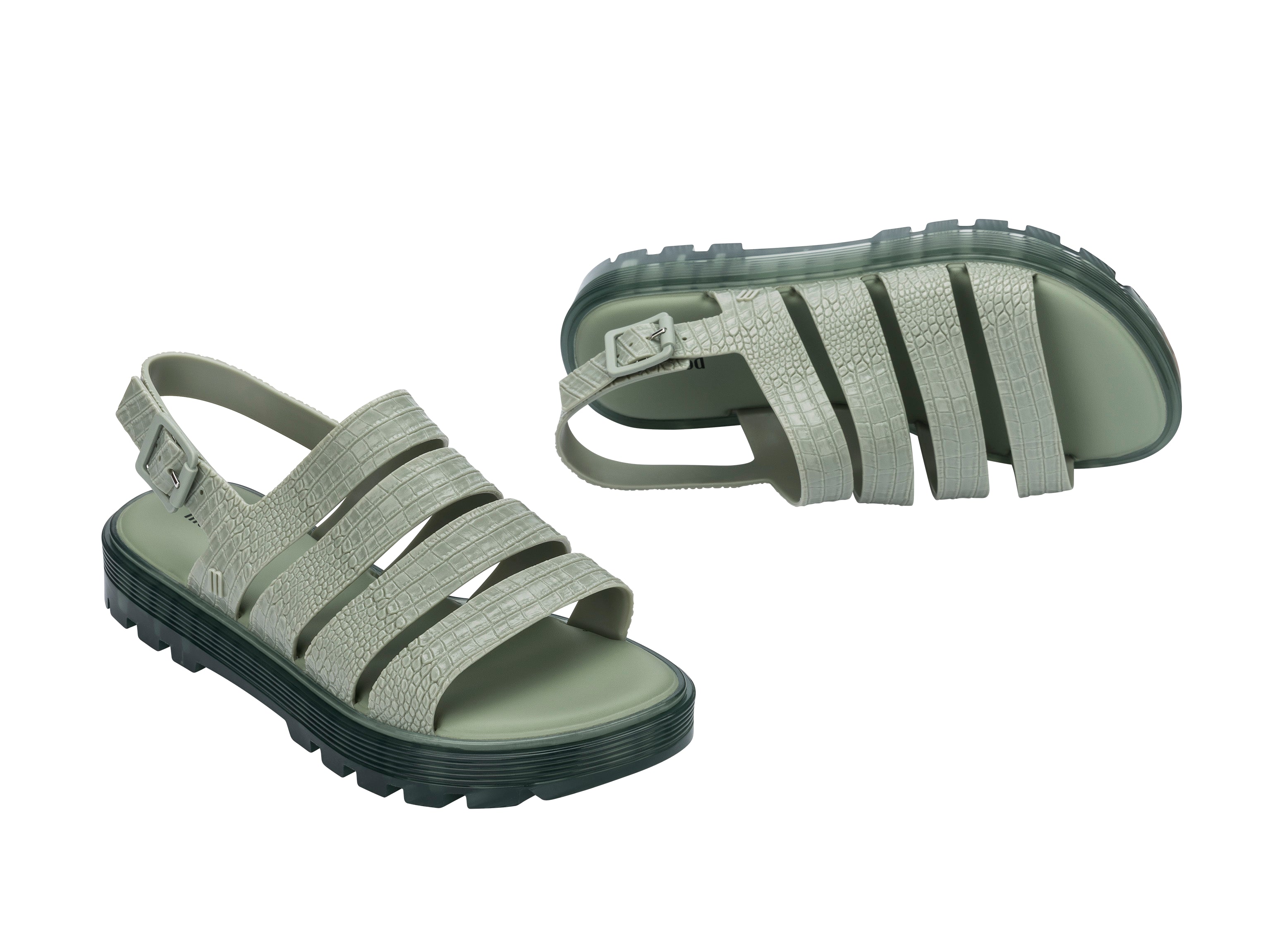 Croco Platform Sandal - Green