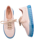 Sneaker vue rose et bleu vue de haut