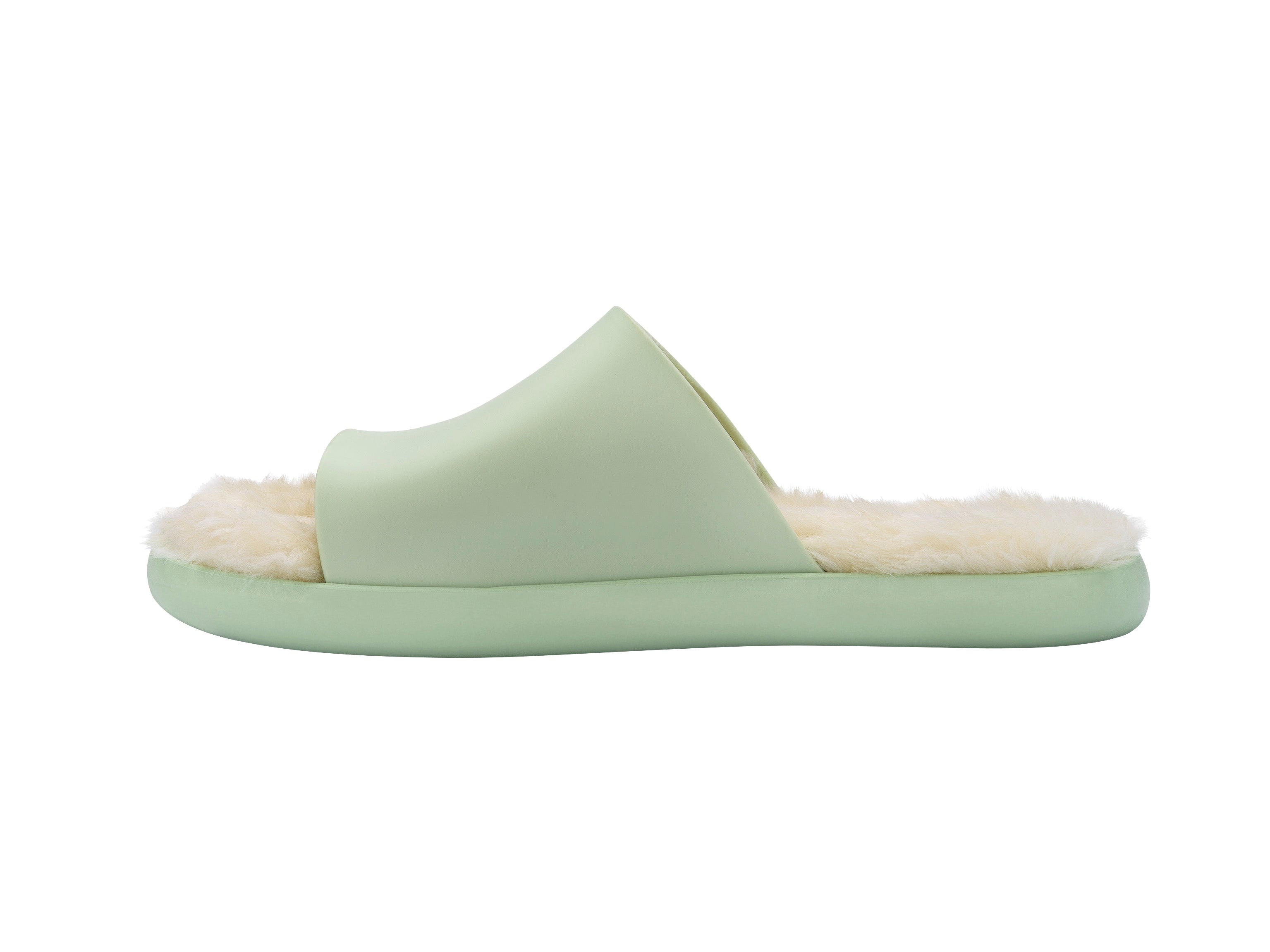 Claquette Fluffy Slide - Verte