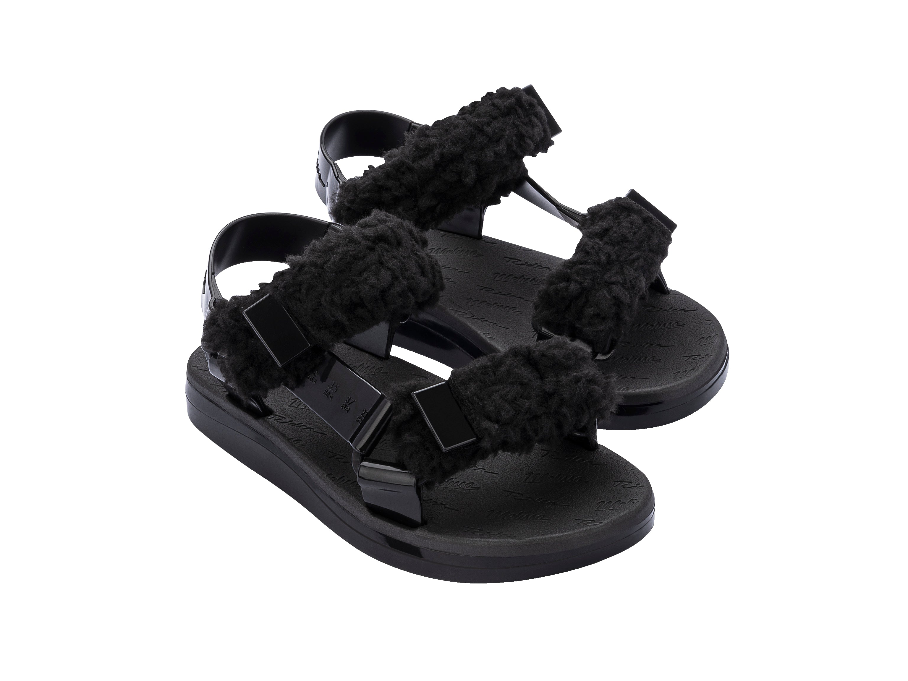 Papete Com Pelos Sandal - Black