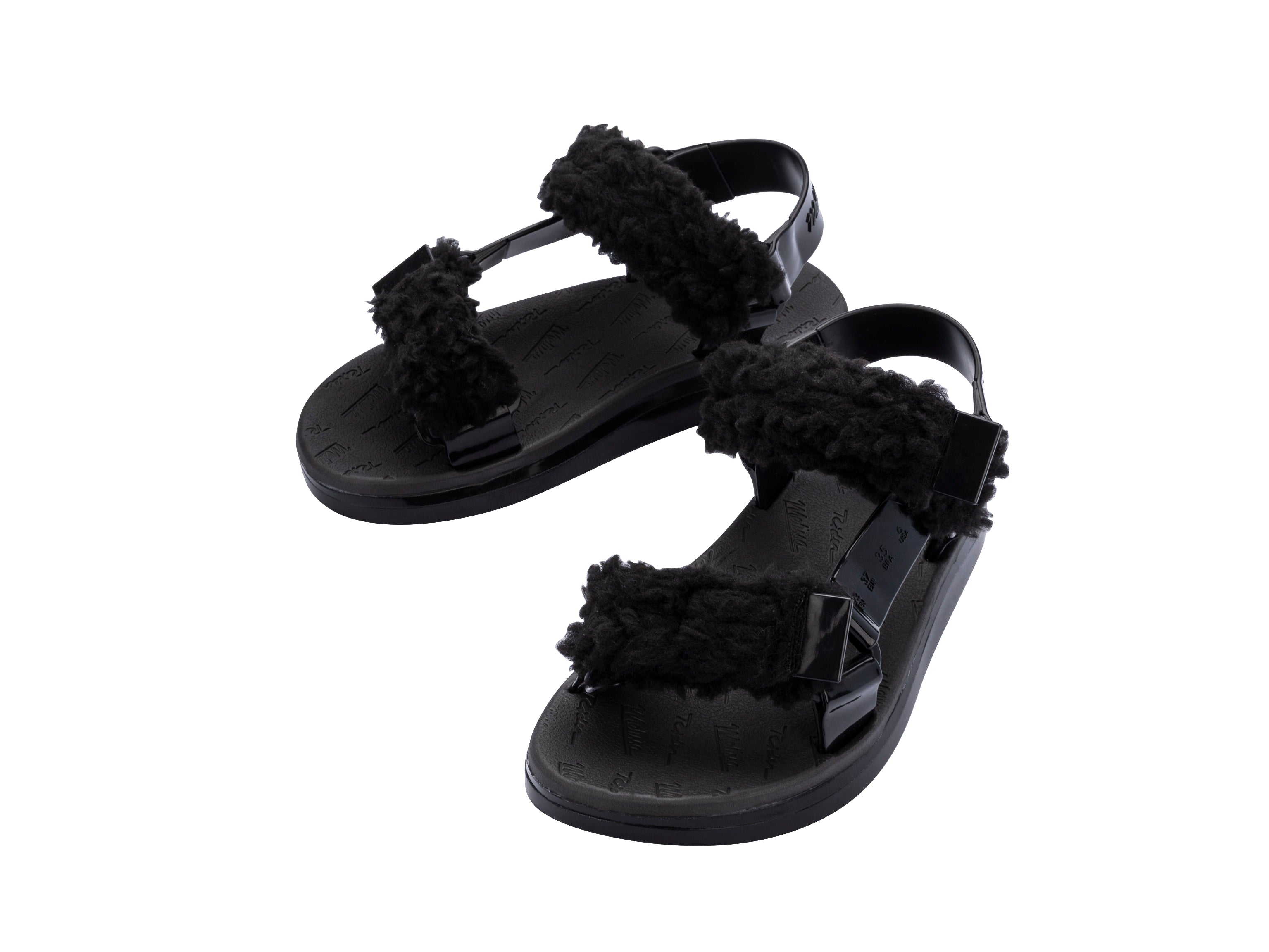 Papete Com Pelos Sandal - Black