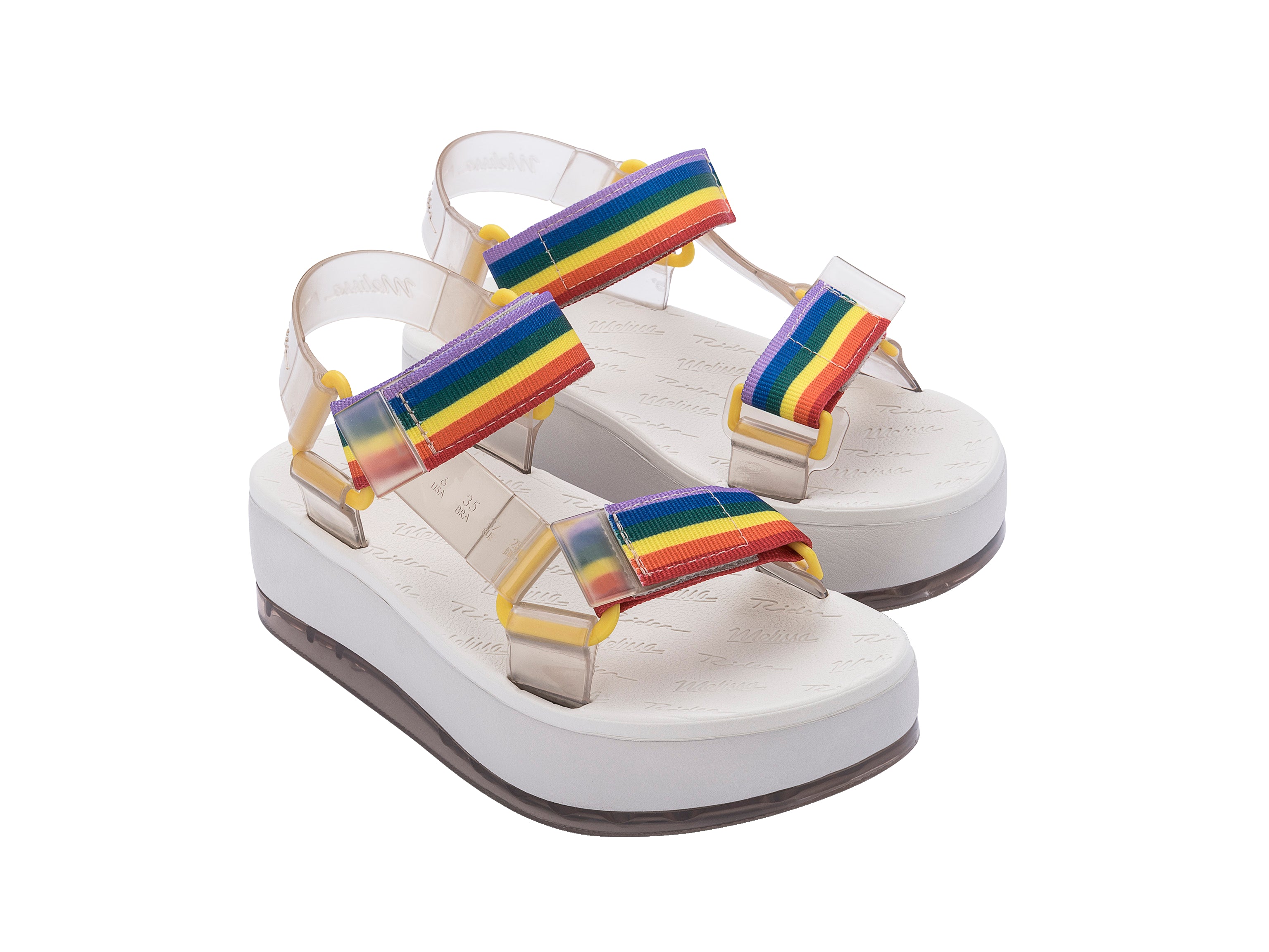 Papete Platform Rider Sandal - Rainbow