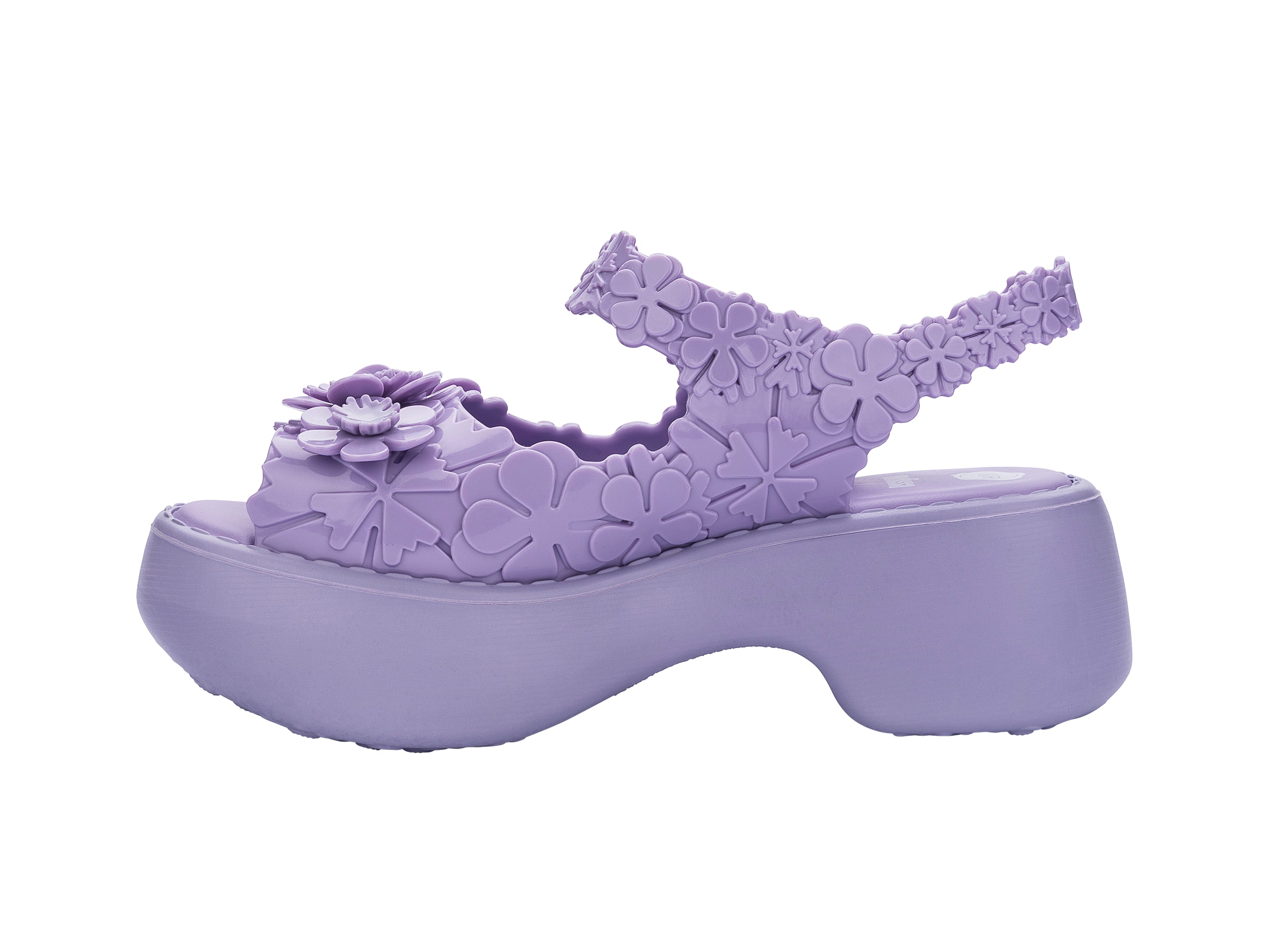 Sandale seule violette de côté