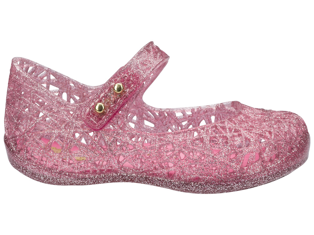 Low Shoes Campana Zigzag V BB Pink - Glitter Silver