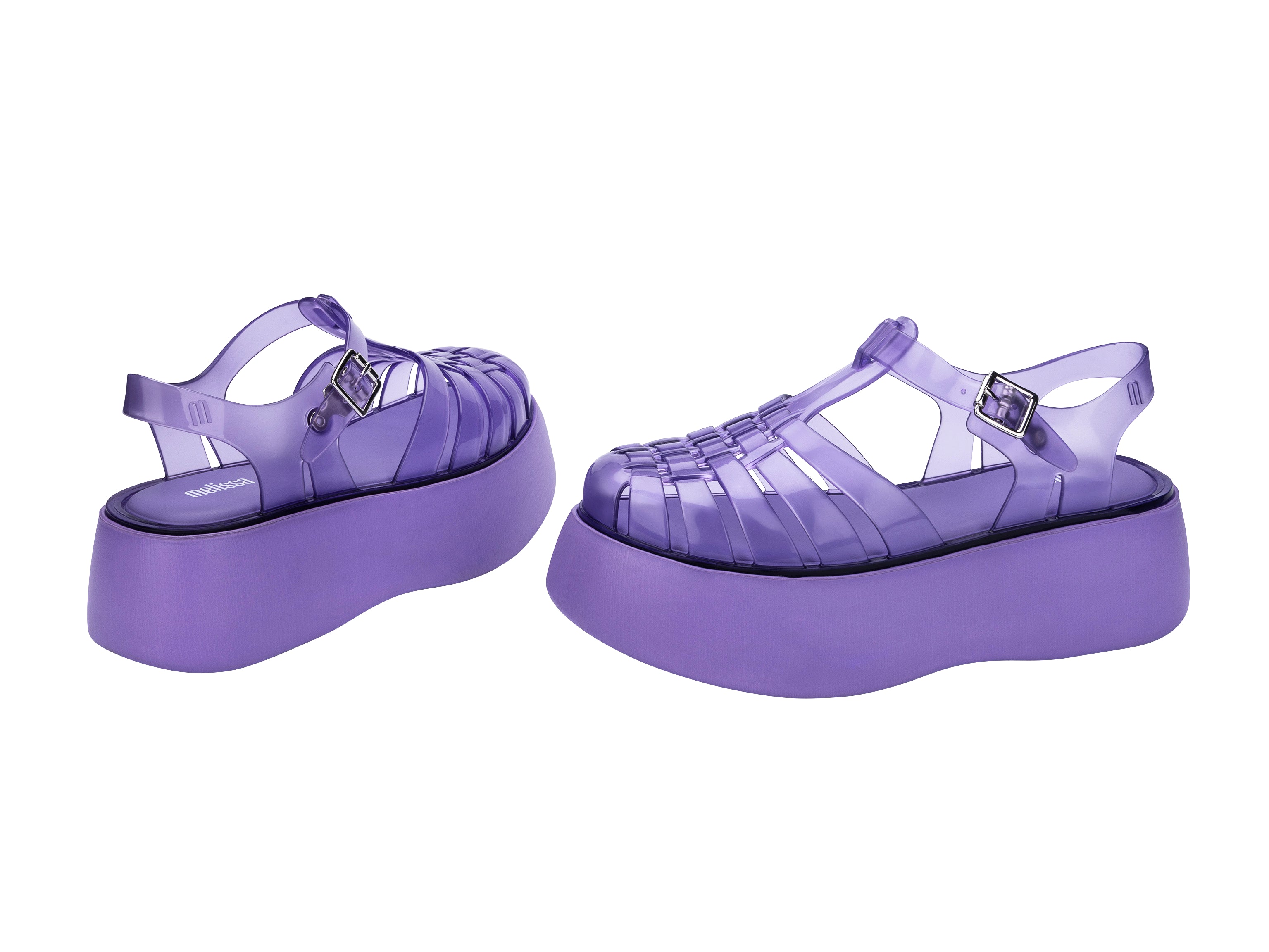 sandale lilas à plateforme