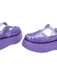 sandale lilas à plateforme